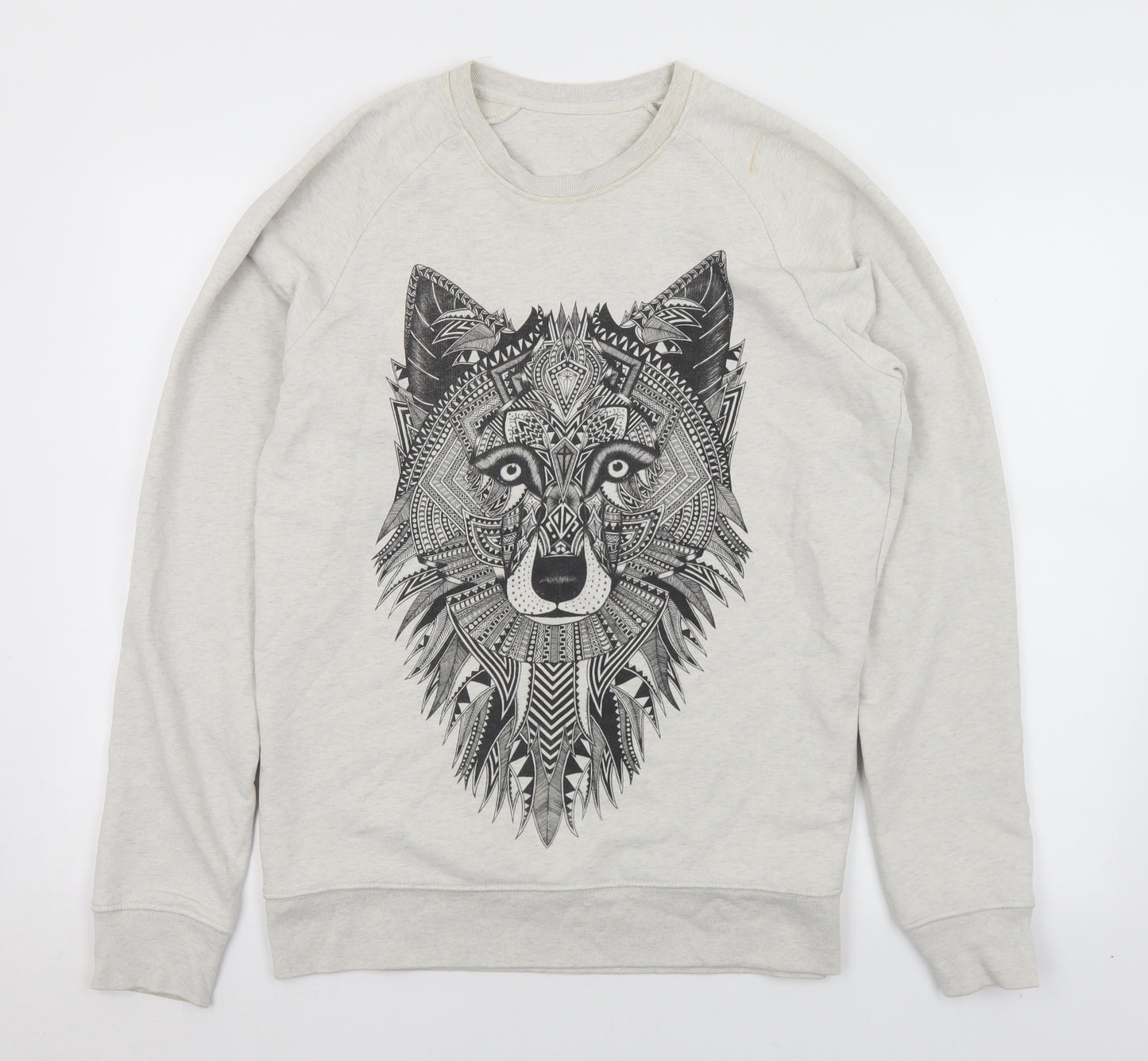 Stanley Mens Grey Geometric Cotton Pullover Sweatshirt Size M   - Wolf