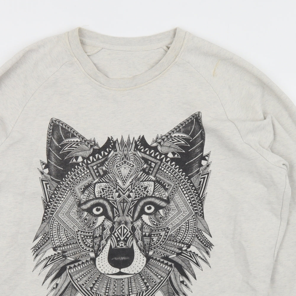 Stanley Mens Grey Geometric Cotton Pullover Sweatshirt Size M   - Wolf