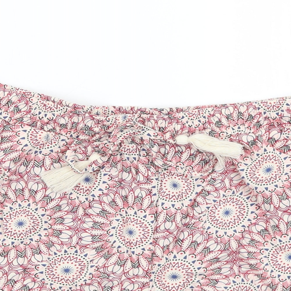 Primark Womens Multicoloured Geometric Viscose Hot Pants Shorts Size 8 L3 in Regular Drawstring