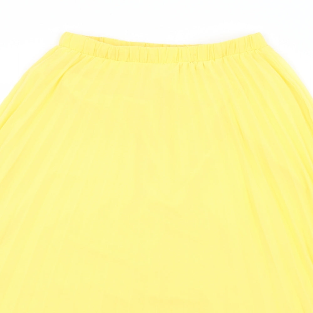 Primark Womens Yellow  Polyester A-Line Skirt Size 8