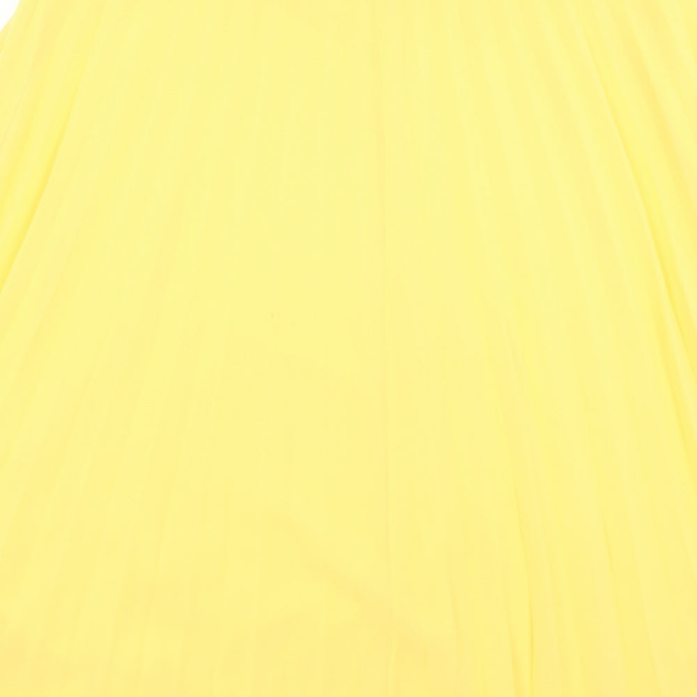 Primark Womens Yellow  Polyester A-Line Skirt Size 8