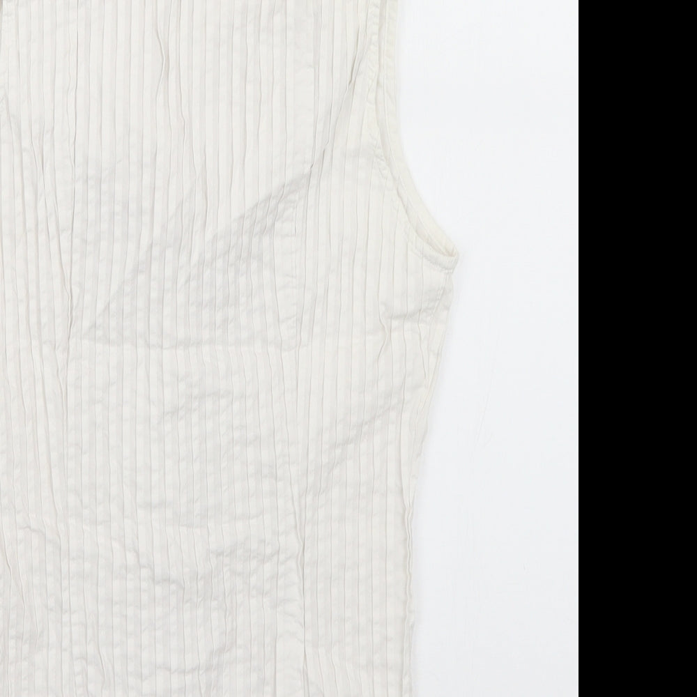 Diego Reiga Womens White Striped Cotton Basic Blouse Size XS Collared