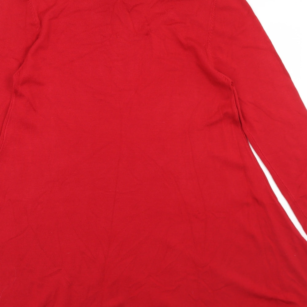 Roman Womens Red Round Neck  Viscose Pullover Jumper Size 14