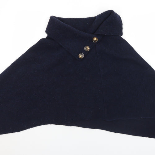 Preworn Womens Blue   Jacket Poncho Size S  Button - S/M