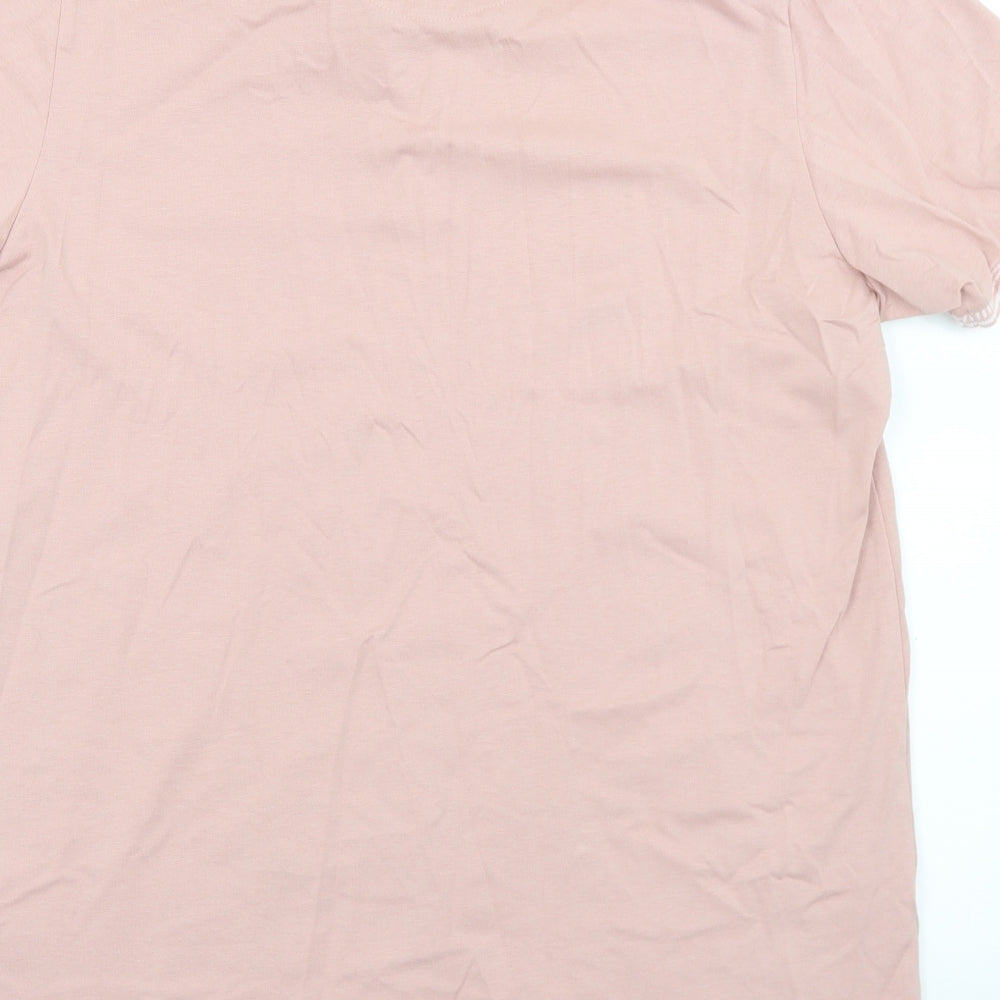 Brave Soul Mens Pink  Cotton  Polo Size XL Collared Button