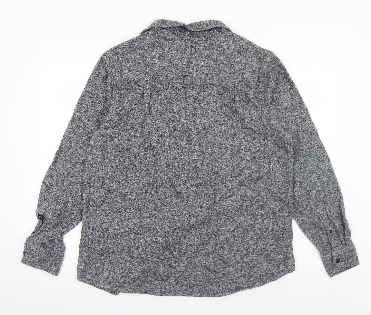 Animal Mens Grey  Cotton  Button-Up Size XL Collared Button