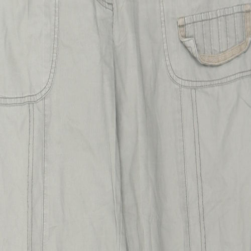 Principles Womens Grey  Cotton Trousers  Size 12 L29 in Regular Button