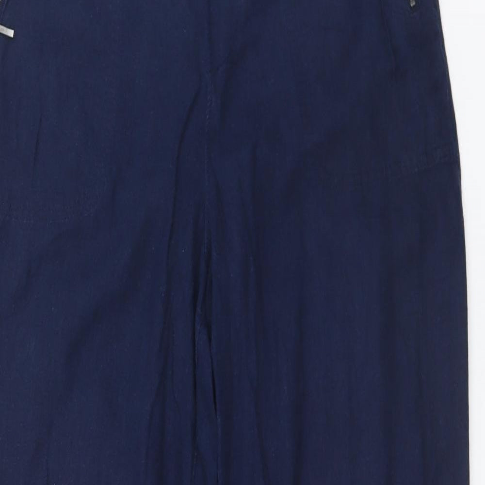 TU Womens Blue  Linen Trousers  Size 10 L28 in Regular Drawstring
