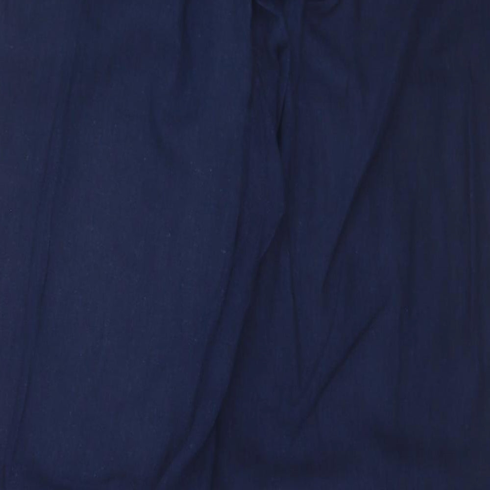 TU Womens Blue  Linen Trousers  Size 10 L28 in Regular Drawstring