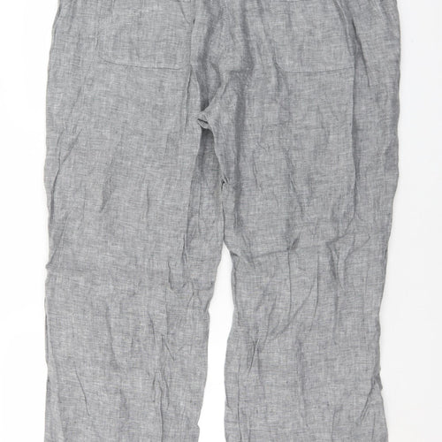 Marks and Spencer Womens Grey  Linen Trousers  Size 20 L32 in Regular