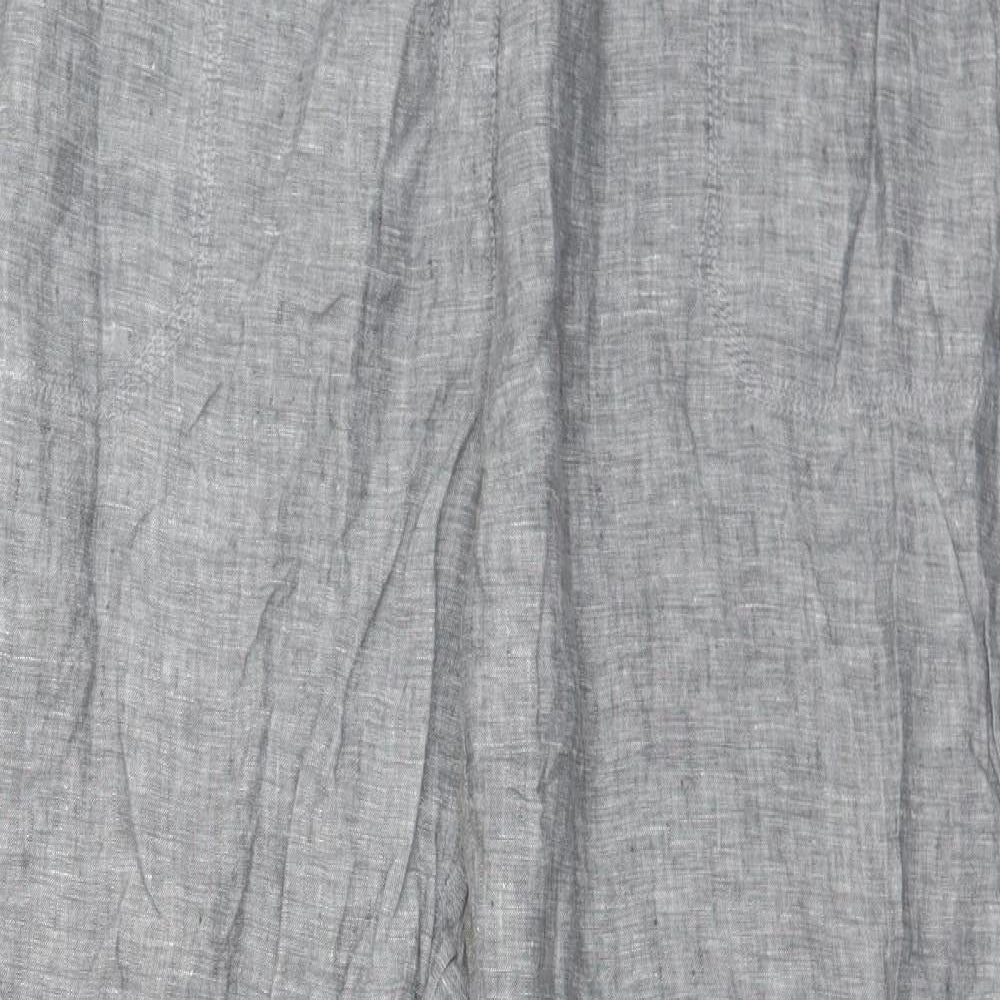 Marks and Spencer Womens Grey  Linen Trousers  Size 20 L32 in Regular