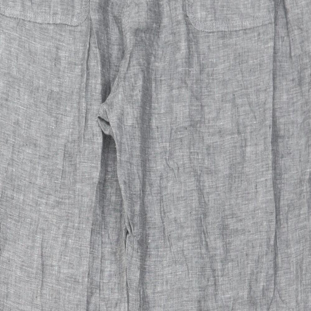 Marks and Spencer Womens Grey  Linen Trousers  Size 20 L32 in Regular