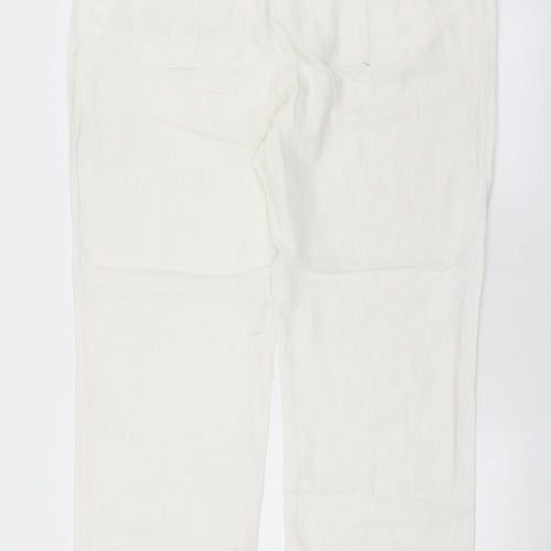 S21 Womens White  Linen Trousers  Size 20 L30 in Regular