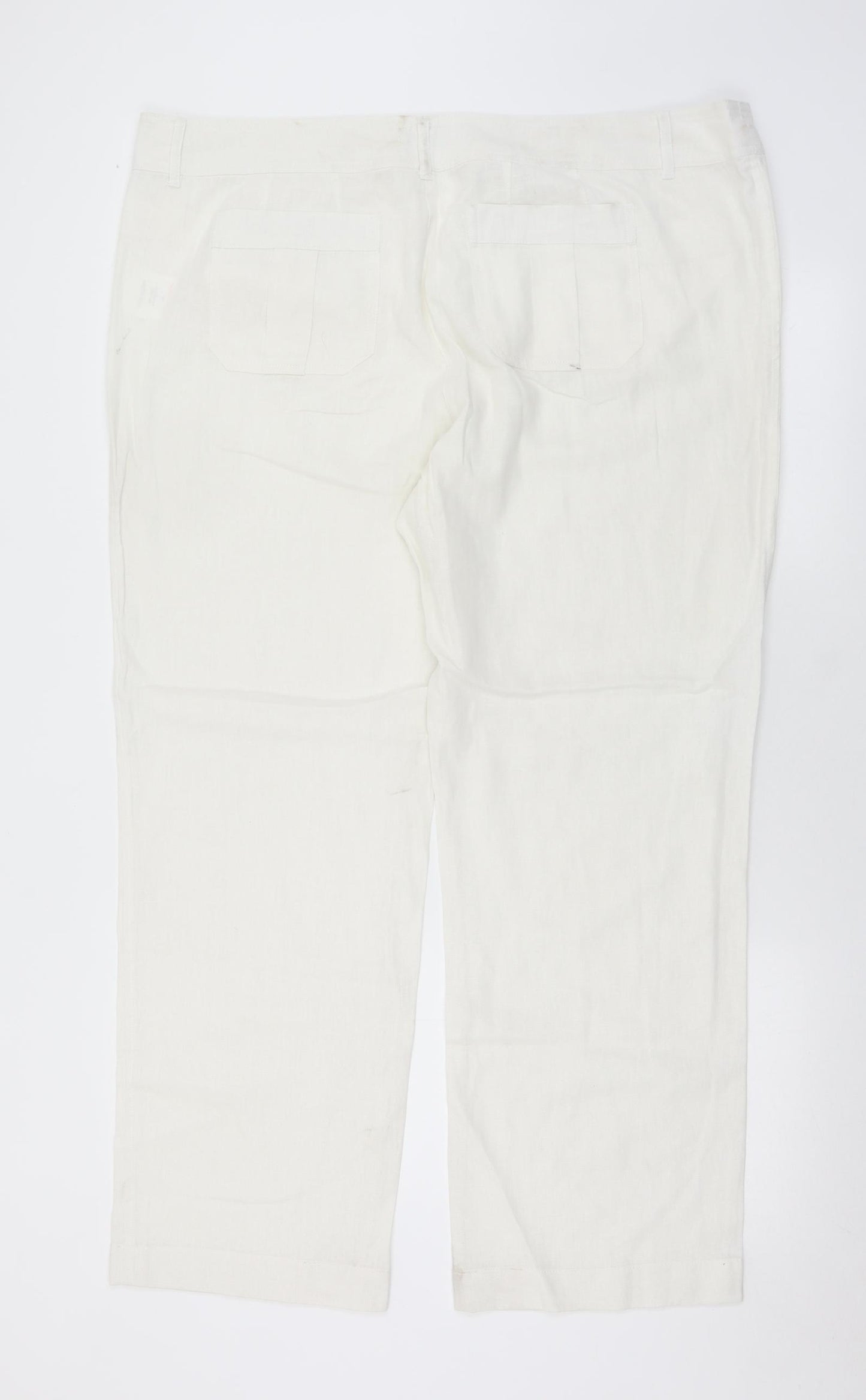 S21 Womens White  Linen Trousers  Size 20 L30 in Regular