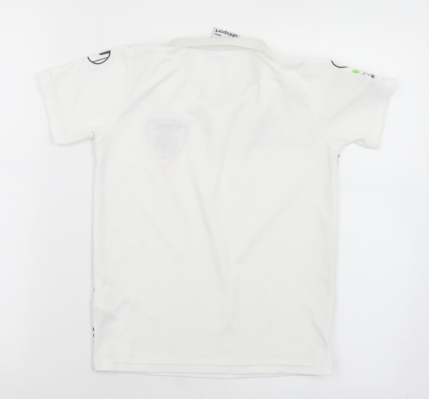 Uhlsport Boys White  Polyester Basic Polo Size 10-11 Years Collared  - Ballyoran Football Club