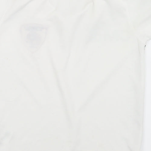 Uhlsport Boys White  Polyester Basic Polo Size 10-11 Years Collared  - Ballyoran Football Club