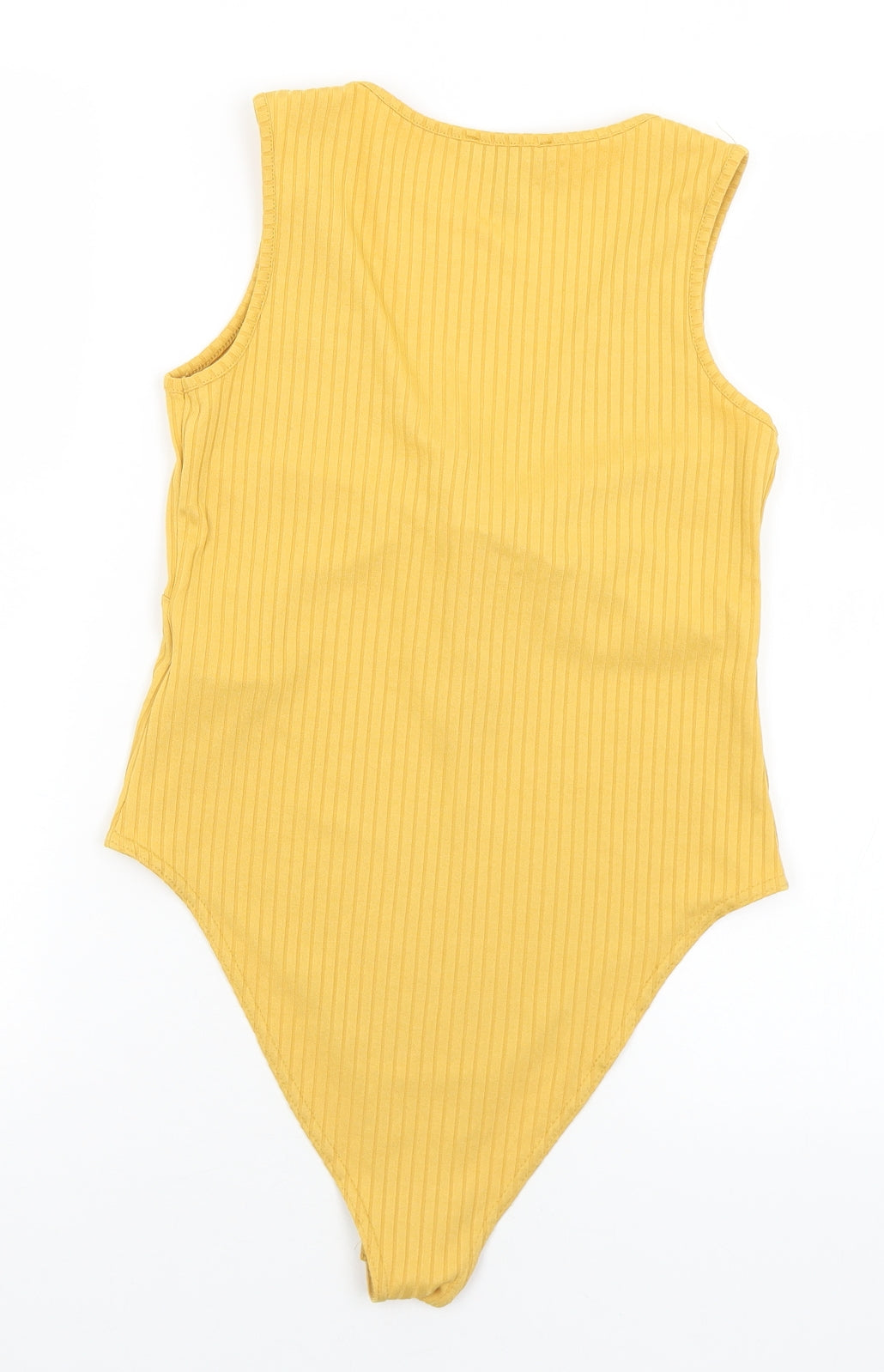 New Look Womens Yellow  Polyester Bodysuit One-Piece Size 12  Snap