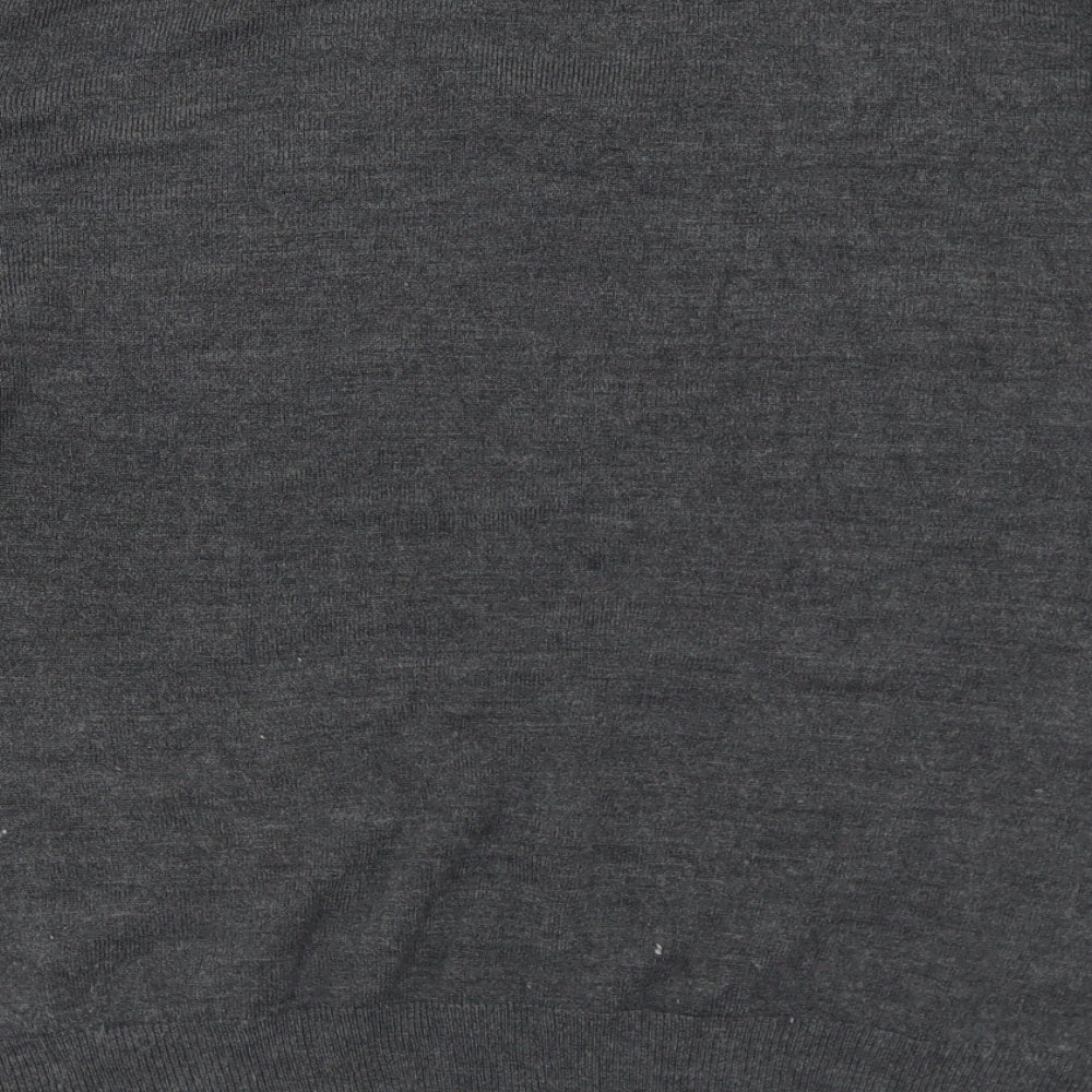 Primark Womens Grey V-Neck  Acrylic Pullover Jumper Size 18