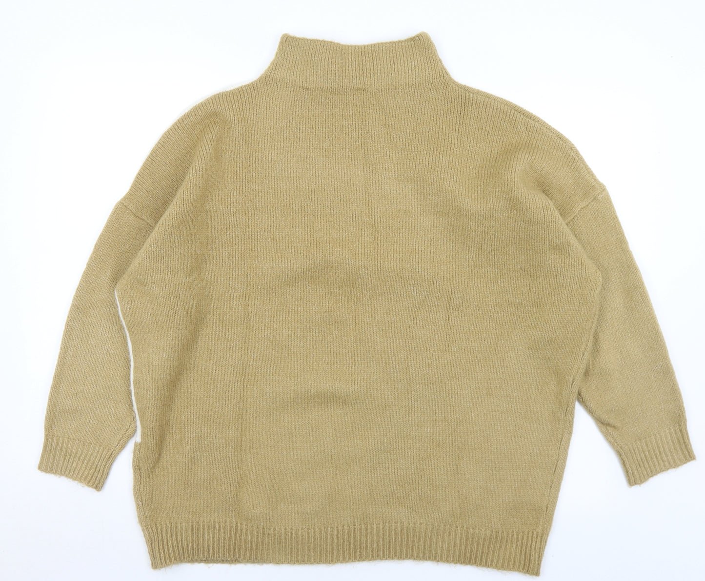 Preworn Womens Brown Mock Neck  Acrylic Pullover Jumper Size L