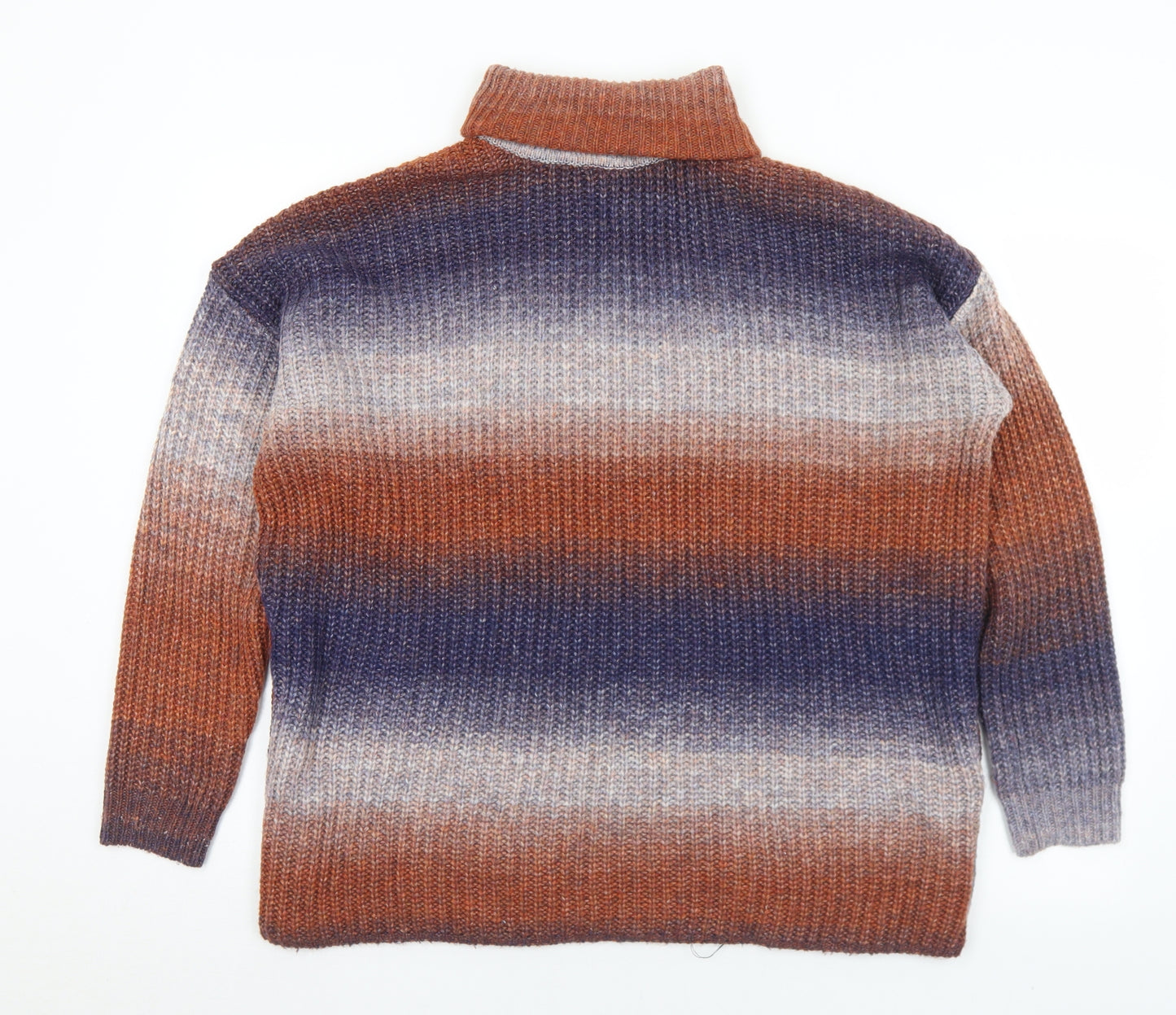 Pep & Co Womens Multicoloured Roll Neck  Acrylic Pullover Jumper Size L