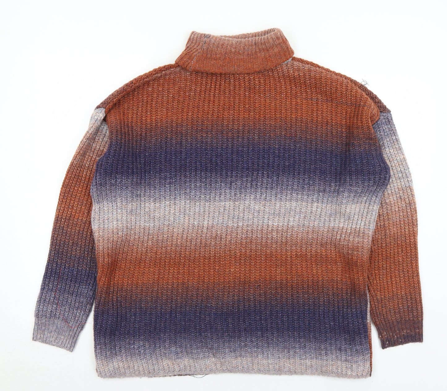 Pep & Co Womens Multicoloured Roll Neck  Acrylic Pullover Jumper Size L