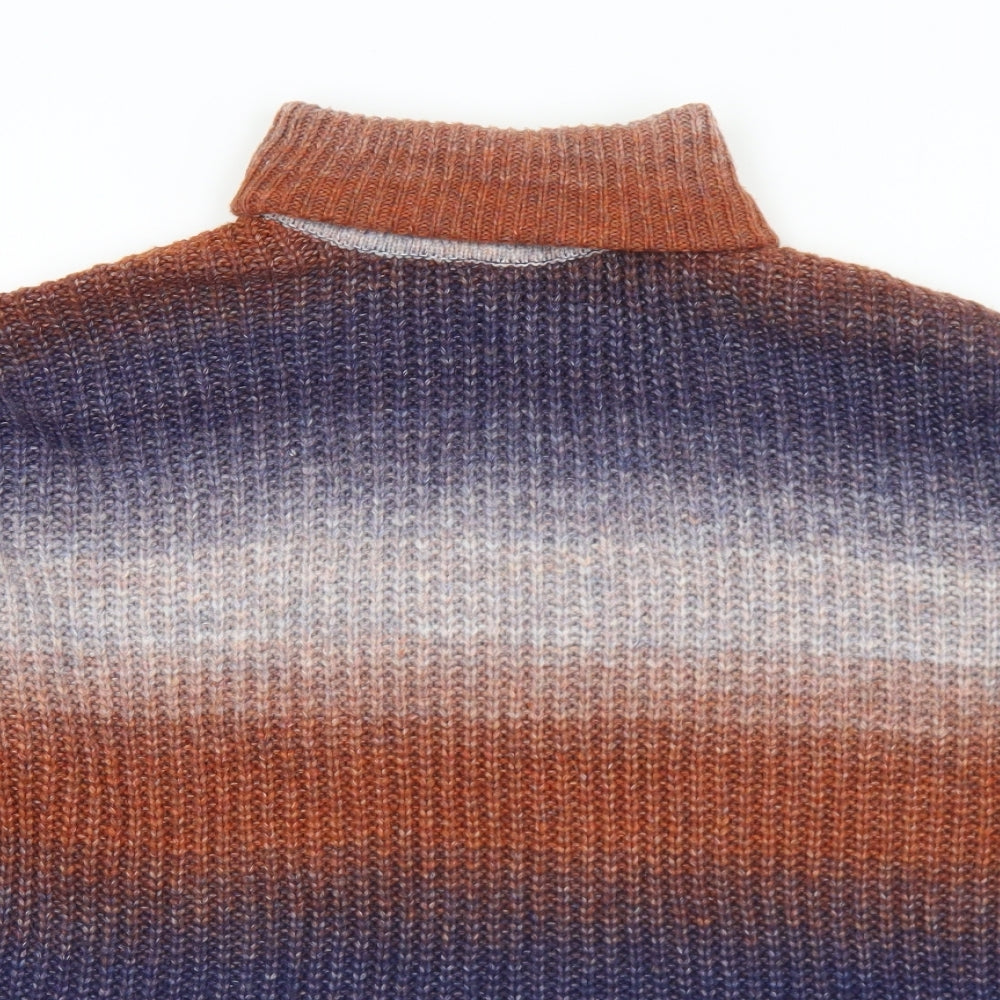 Pep & Co Womens Multicoloured Roll Neck  Acrylic Pullover Jumper Size L