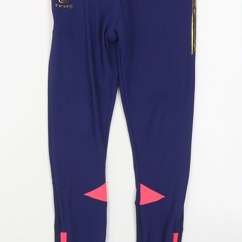 DECATHLON Girls Blue  Polyester Jogger Trousers Size 8-9 Years  Athletic Tie - Legging