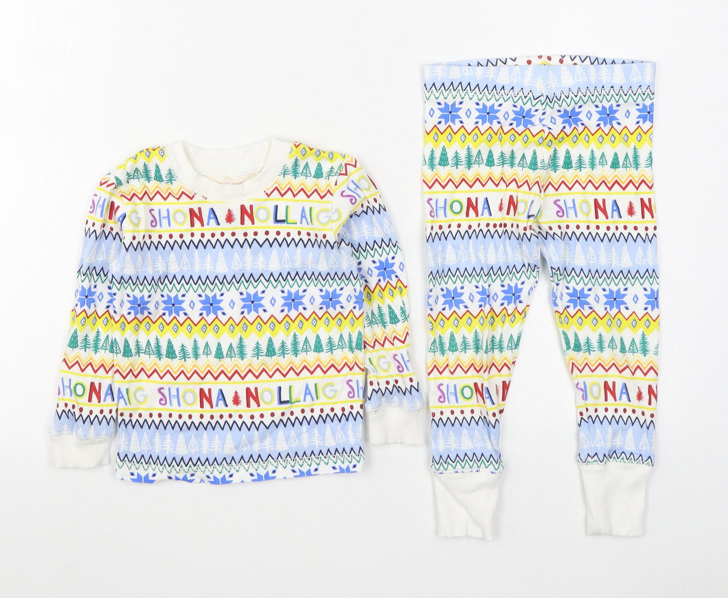 Leigh Willow Baby Multicoloured Geometric 100% Cotton  Pyjama Set Size 12-18 Months  Pullover - Christmas