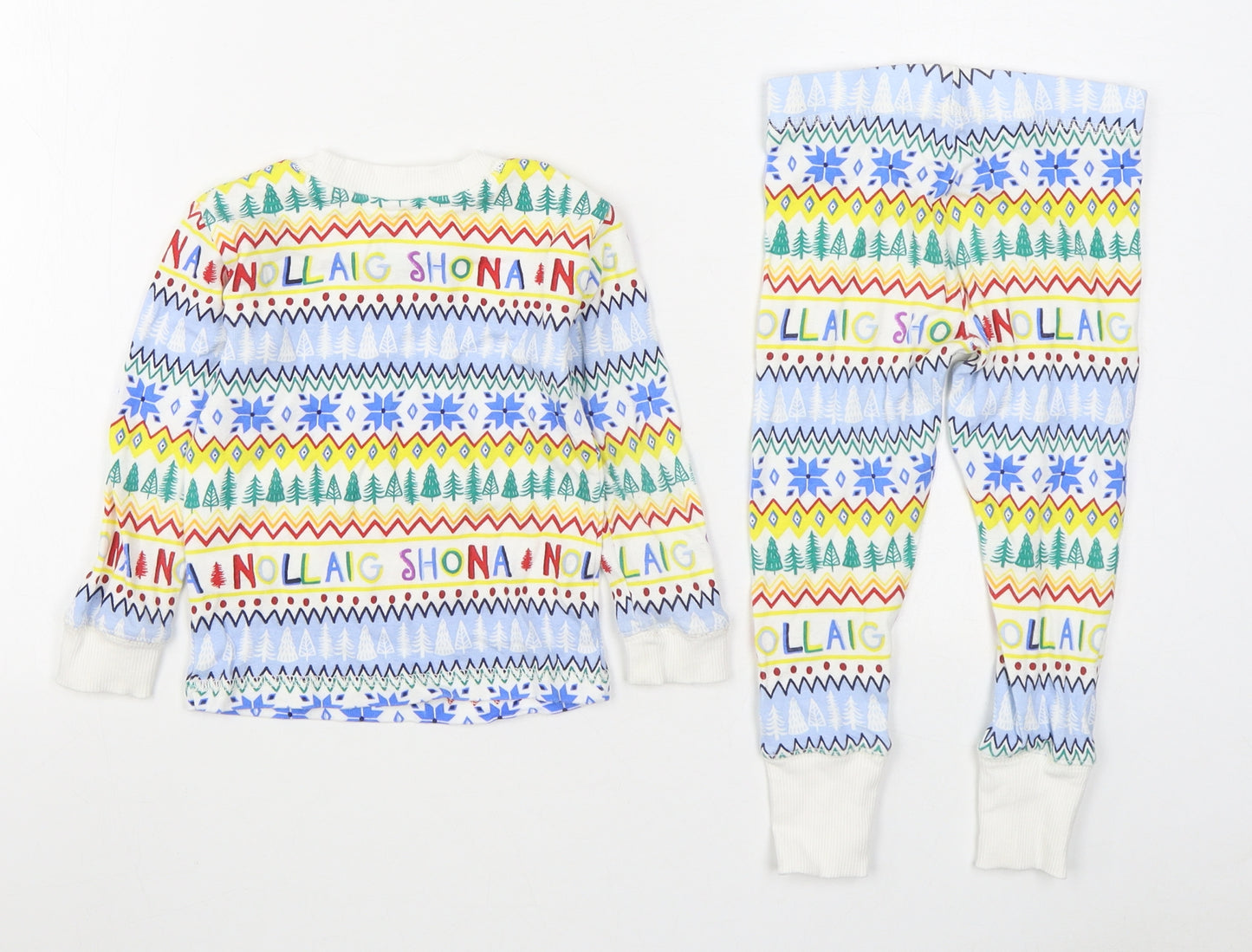 Leigh Willow Baby Multicoloured Geometric 100% Cotton  Pyjama Set Size 12-18 Months  Pullover - Christmas