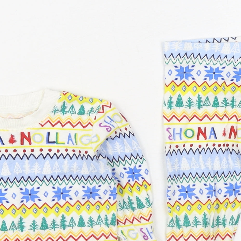 Leigh Willow Baby Multicoloured Geometric 100% Cotton  Pyjama Set Size 12-18 Months  Pullover - Christmas