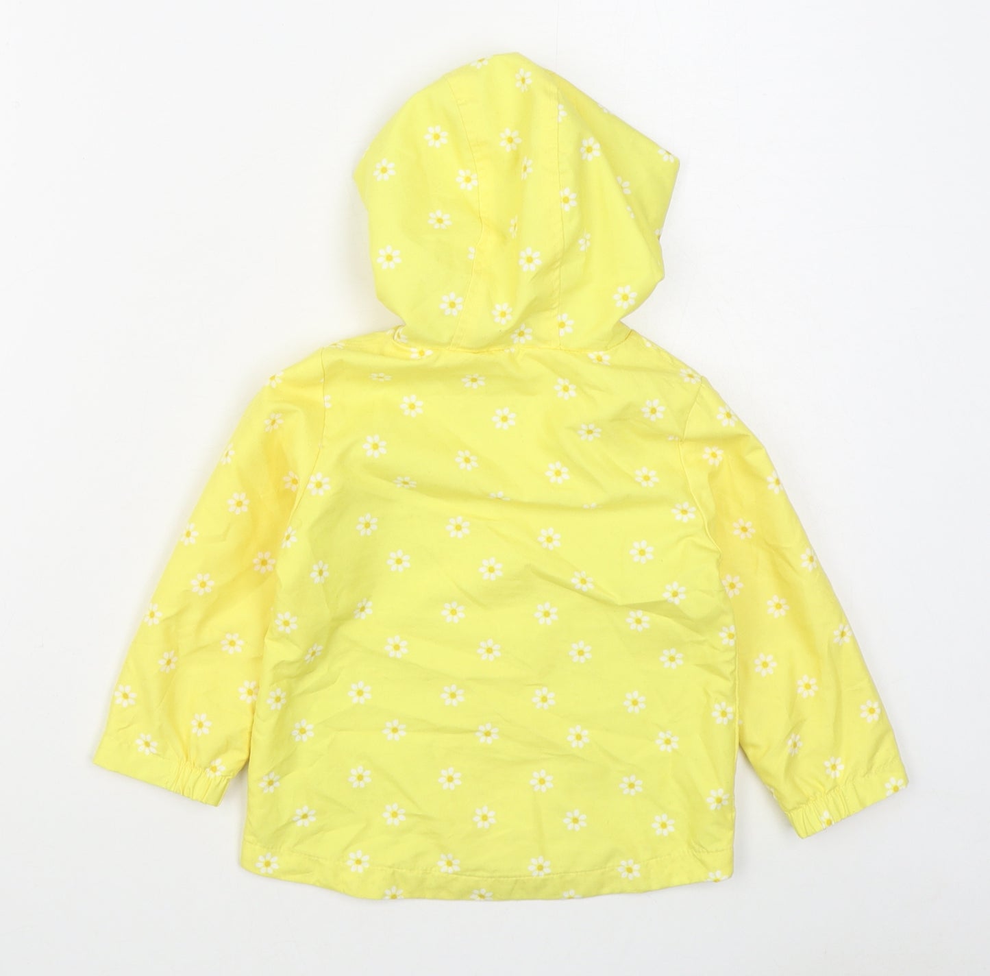 F&F Girls Yellow Geometric  Rain Coat Coat Size 12-18 Months   Zip