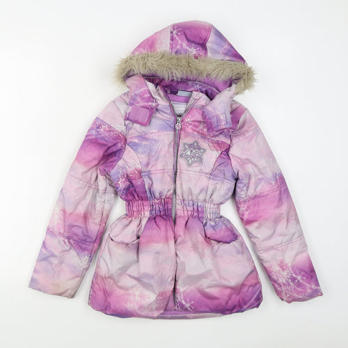 Sports Direct Girls Purple   Parka Coat Size 7-8 Years  Zip - Frozen