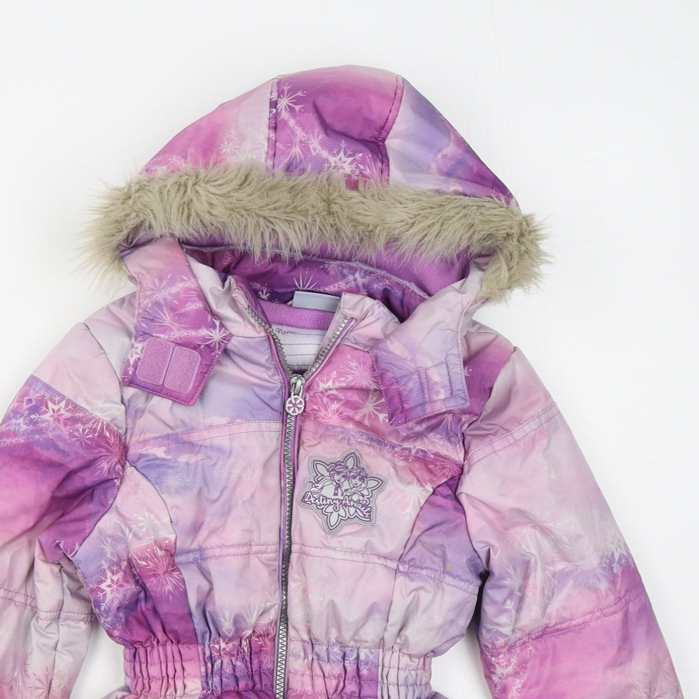 Sports Direct Girls Purple   Parka Coat Size 7-8 Years  Zip - Frozen