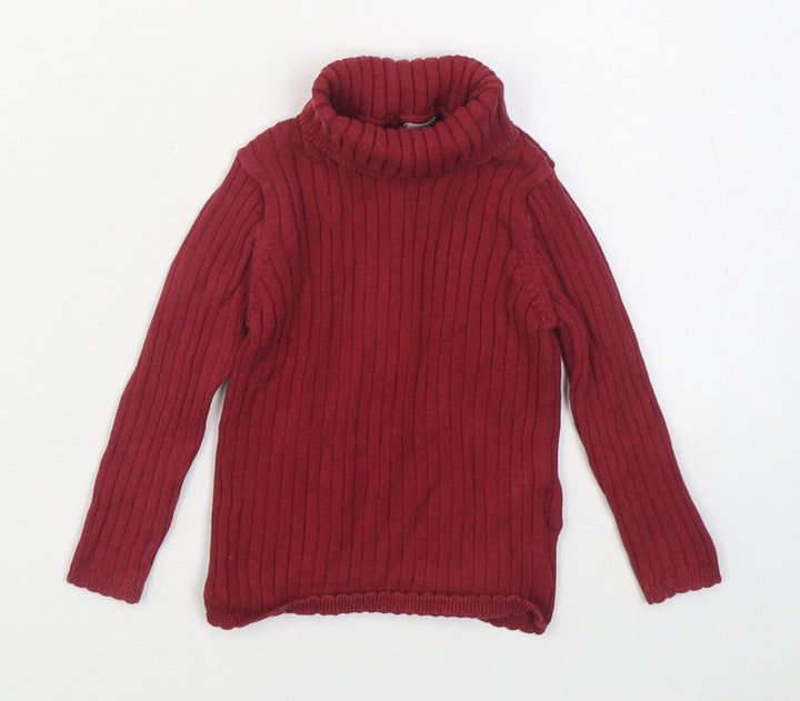 TU Girls Red 100% Cotton Pullover Jumper Size 9-12 Months Pullover