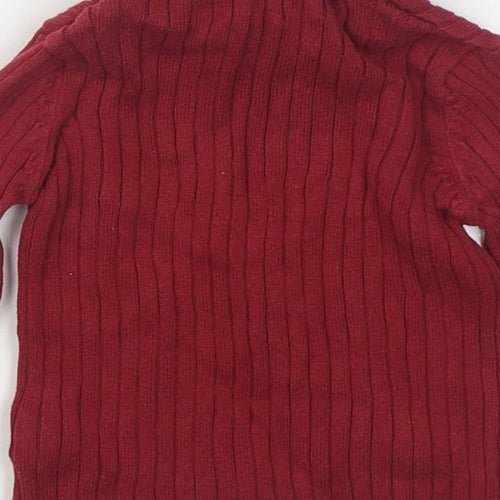 TU Girls Red  100% Cotton Pullover Jumper Size 9-12 Months  Pullover