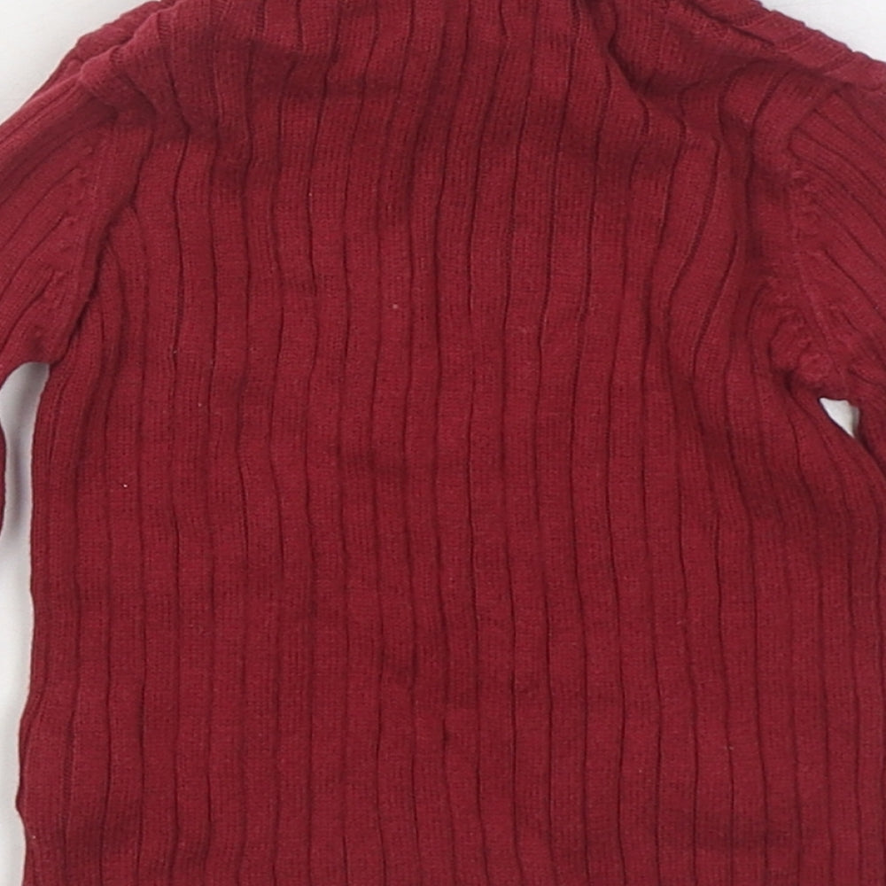 TU Girls Red  100% Cotton Pullover Jumper Size 9-12 Months  Pullover