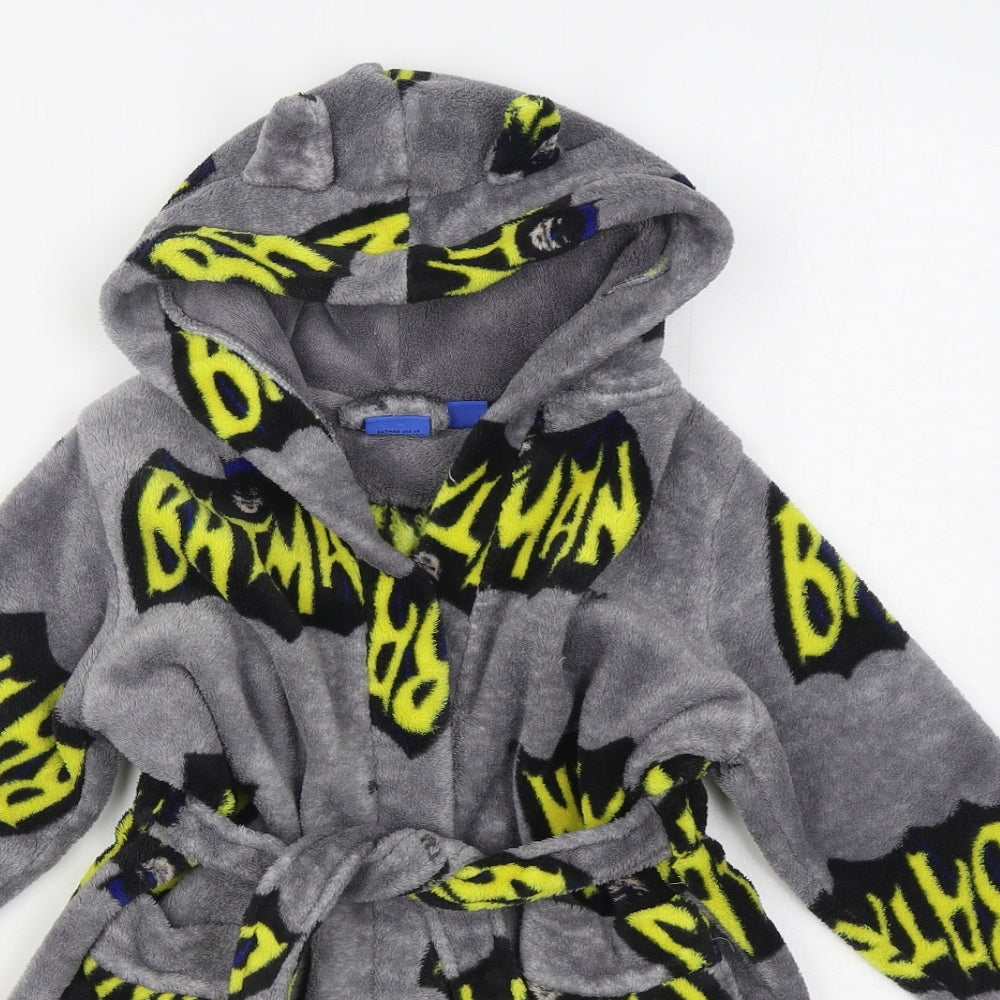 Primark Boys Grey Geometric Polyester  Gown Size 4-5 Years  Tie - BATMAN
