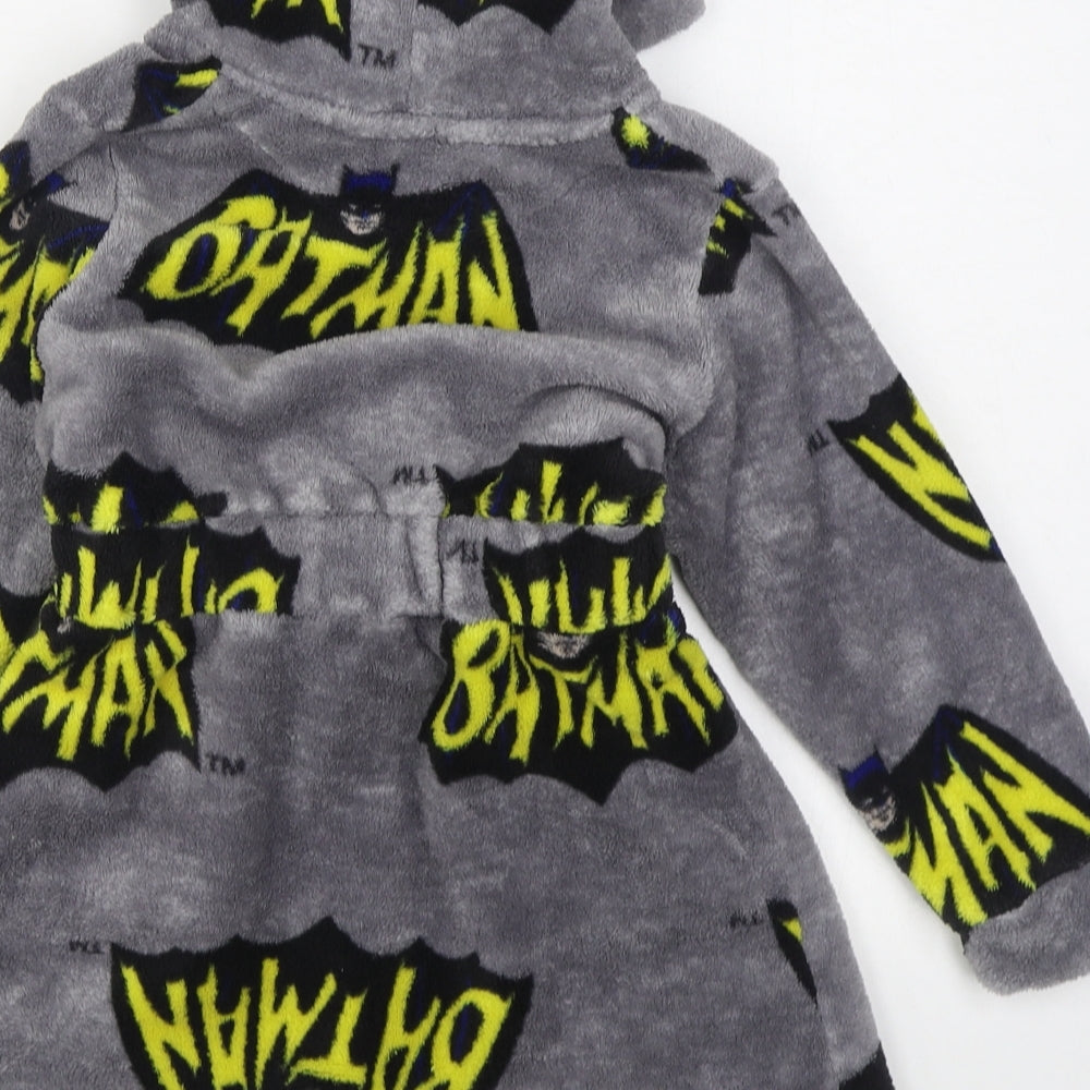 Primark Boys Grey Geometric Polyester  Gown Size 4-5 Years  Tie - BATMAN