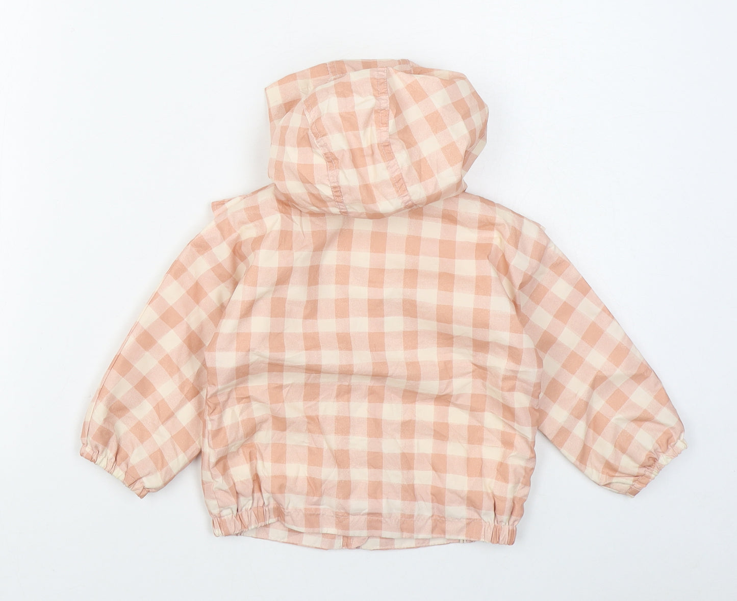 George Girls Pink Gingham  Rain Coat Coat Size 12-18 Months   Zip