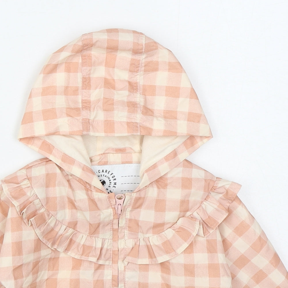 George Girls Pink Gingham  Rain Coat Coat Size 12-18 Months   Zip