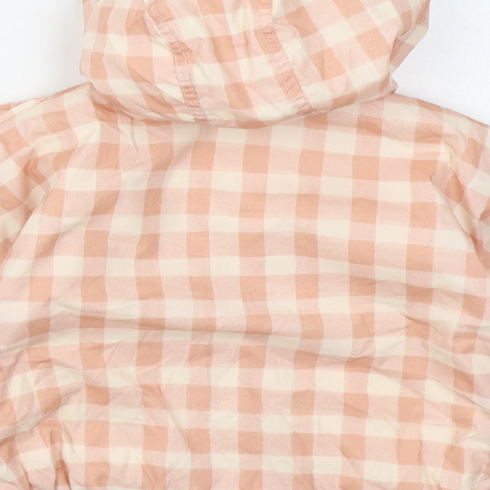 George Girls Pink Gingham  Rain Coat Coat Size 12-18 Months   Zip