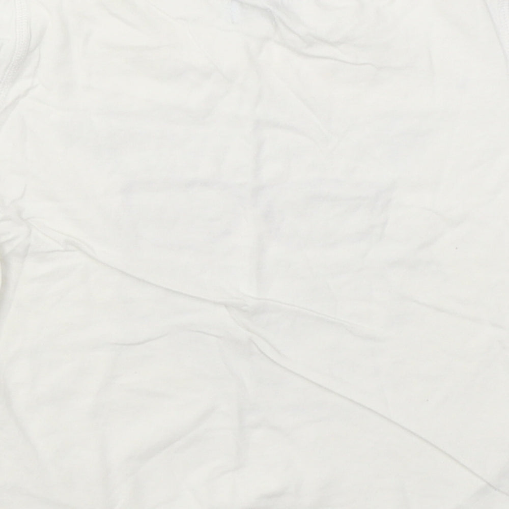 F&F Boys White  100% Cotton Basic T-Shirt Size 5-6 Years Round Neck Pullover