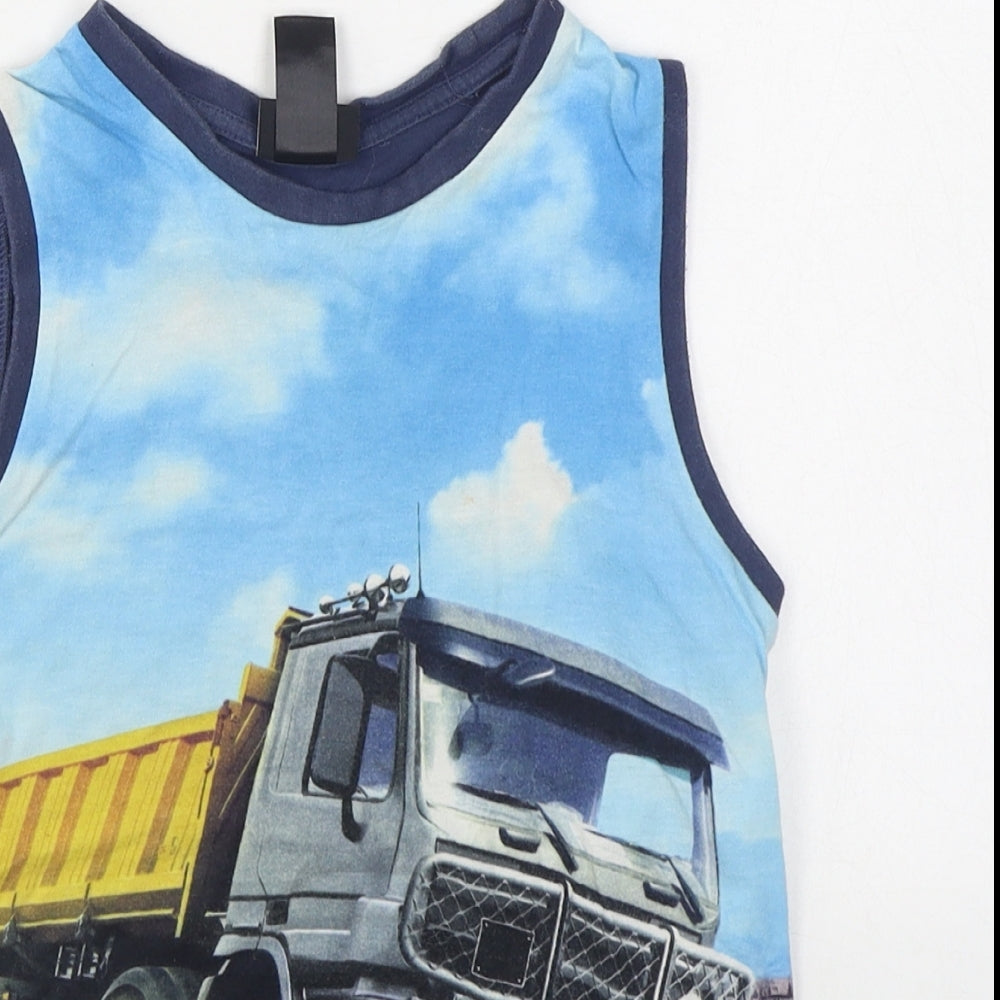 H&M Boys Multicoloured  100% Cotton Basic Tank Size 7-8 Years Round Neck Pullover