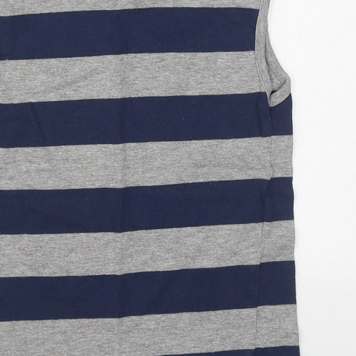 Urban Boys Boys Grey Striped 100% Cotton Basic Tank Size 4-5 Years Round Neck Pullover