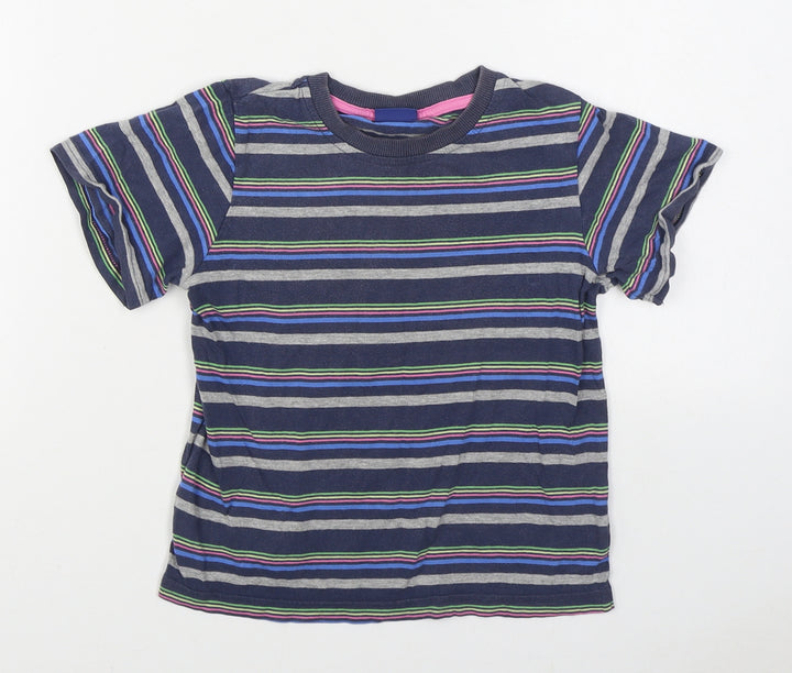 Cherokee Boys Multicoloured Striped 100% Cotton Basic T-Shirt Size 5-6 Years Round Neck Pullover