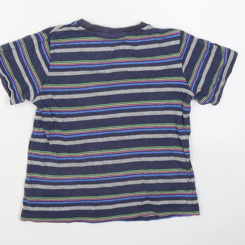 Cherokee Boys Multicoloured Striped 100% Cotton Basic T-Shirt Size 5-6 Years Round Neck Pullover