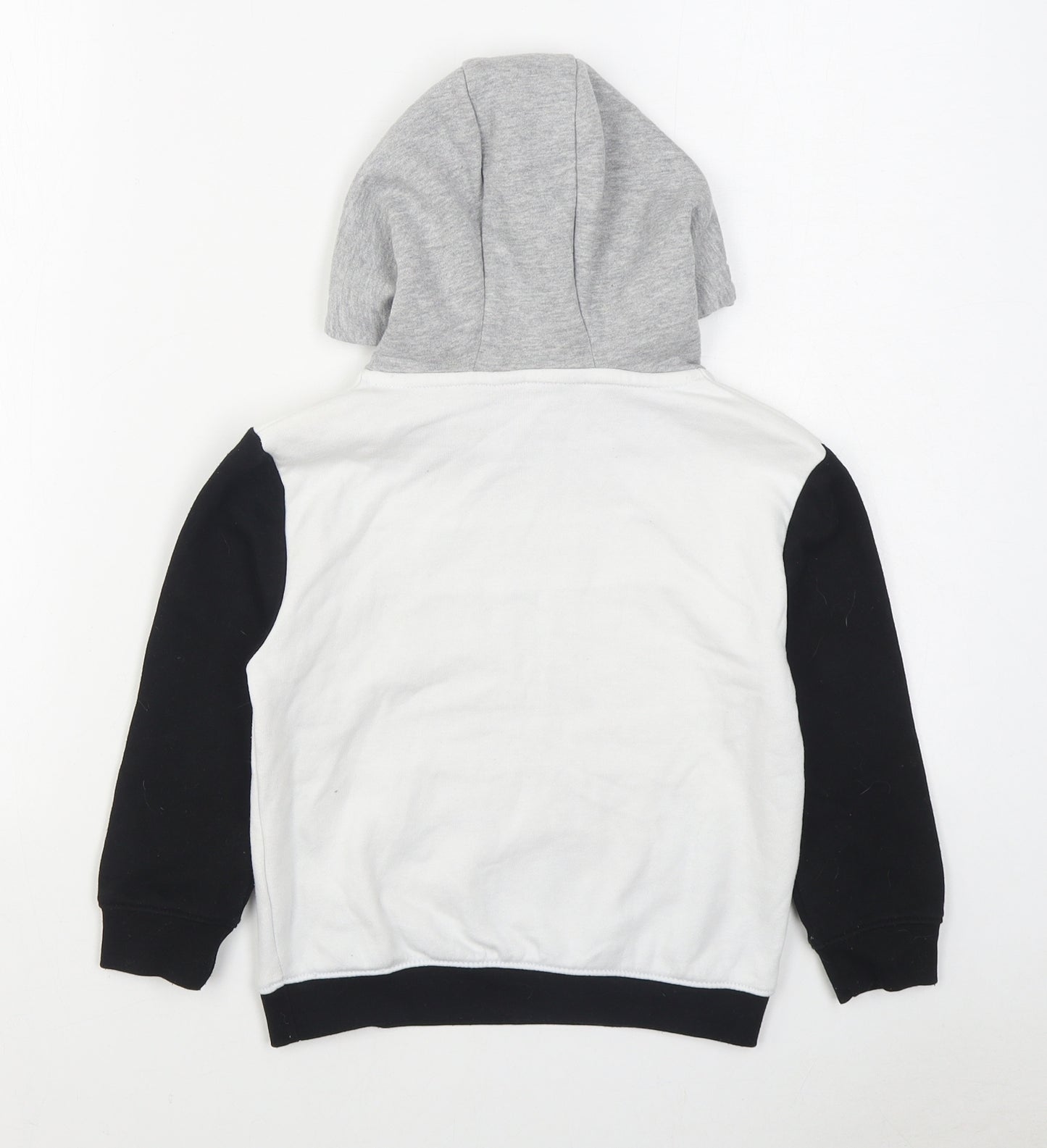 Primark Boys White  Cotton Pullover Hoodie Size 5-6 Years  Pullover