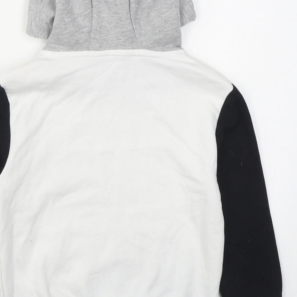 Primark Boys White  Cotton Pullover Hoodie Size 5-6 Years  Pullover