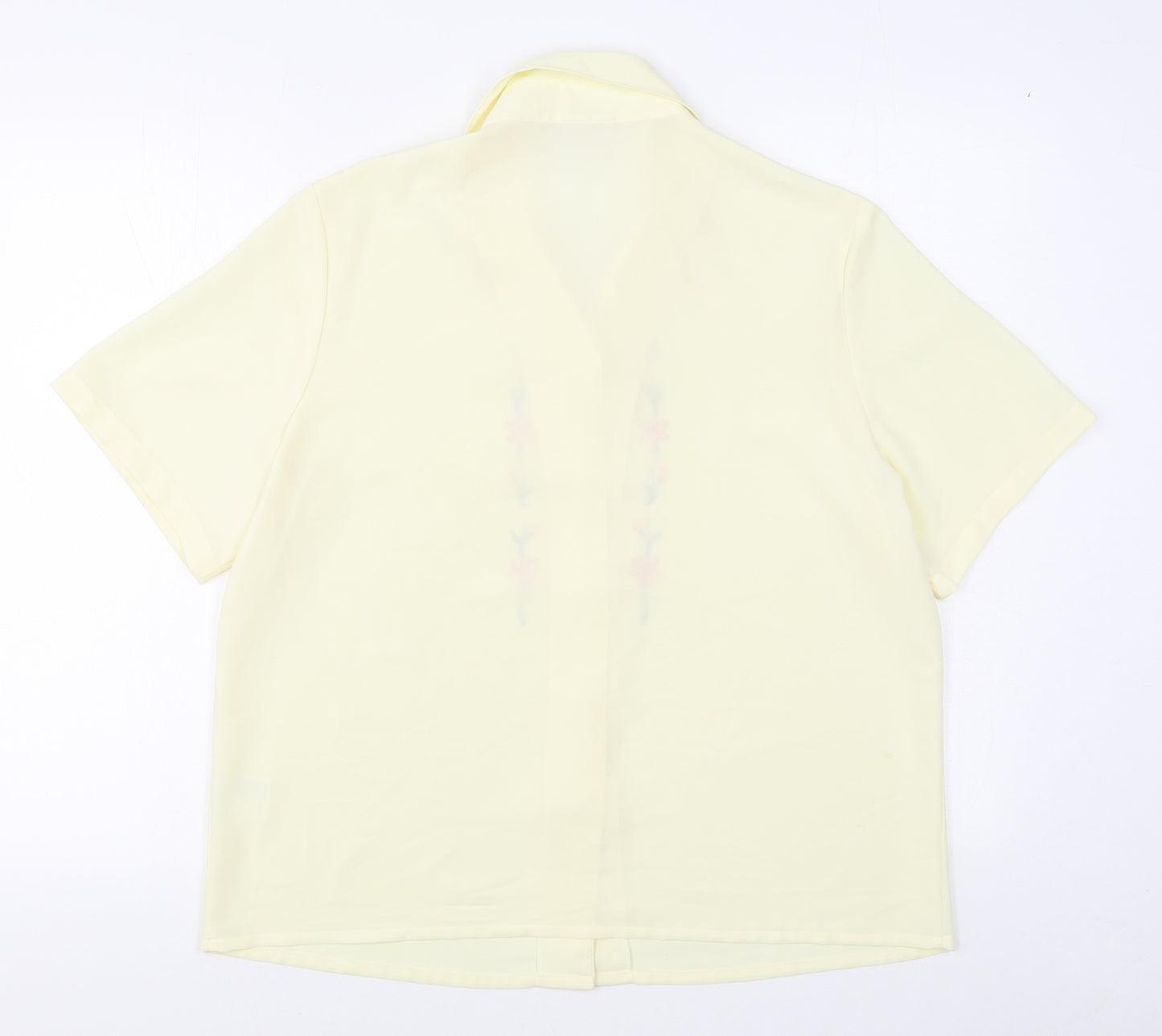 Eastex Womens Ivory  Polyester Basic Button-Up Size 14 Collared
