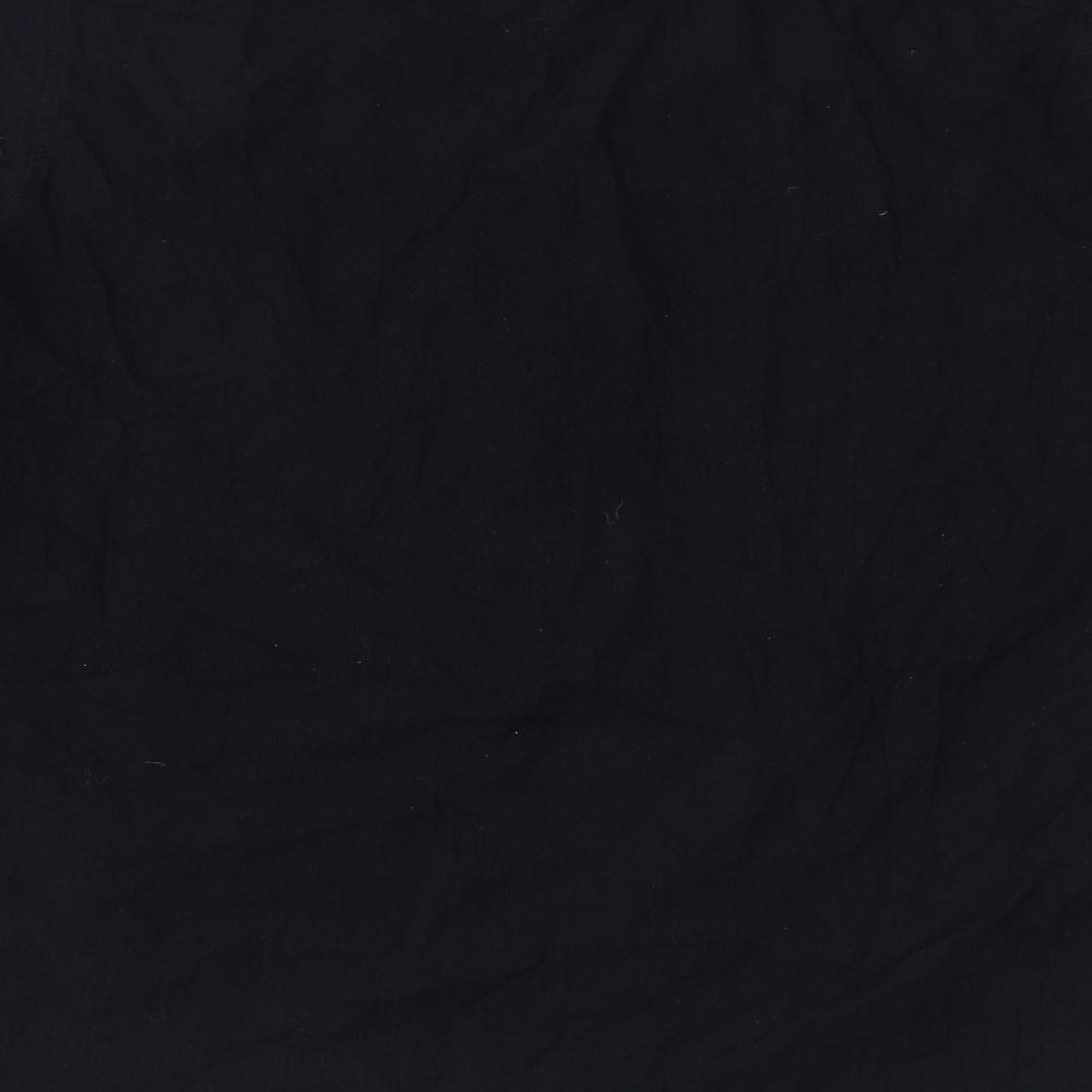 LVCBL Womens Black  Cotton Basic Button-Up Size XL Round Neck